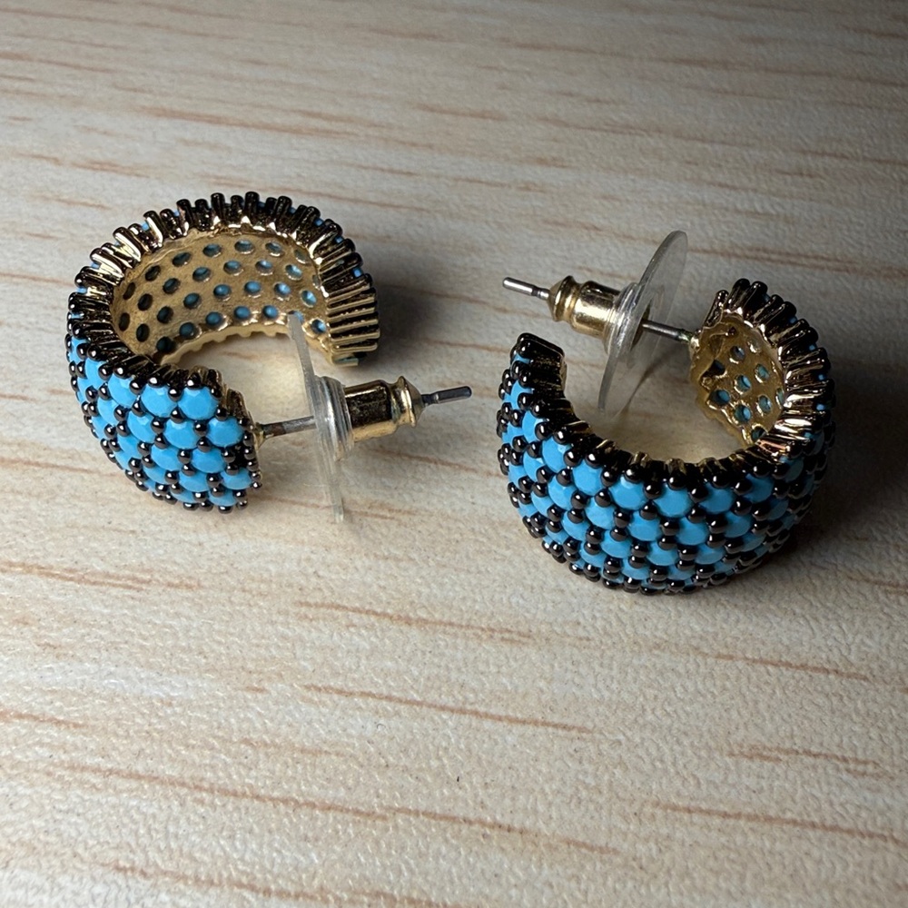 Park Lane Gold and Turquoise Beaded Earrings - Picture 5 of 5